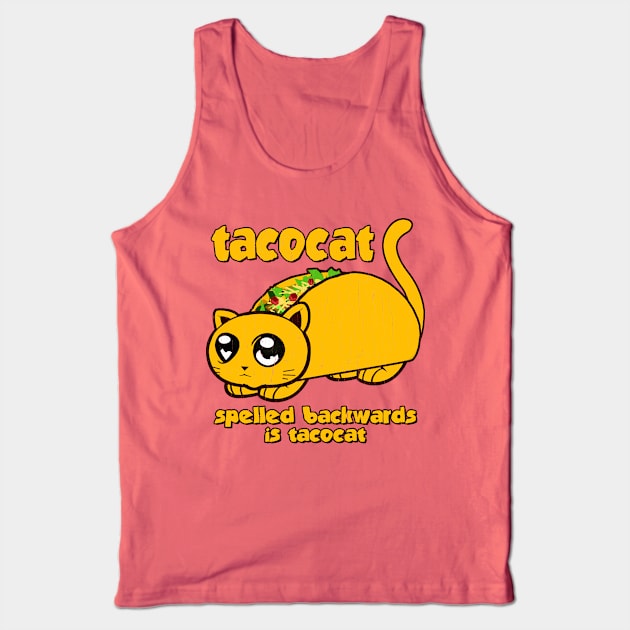 Funny - Tacocat (vintage distressed look) Tank Top by robotface